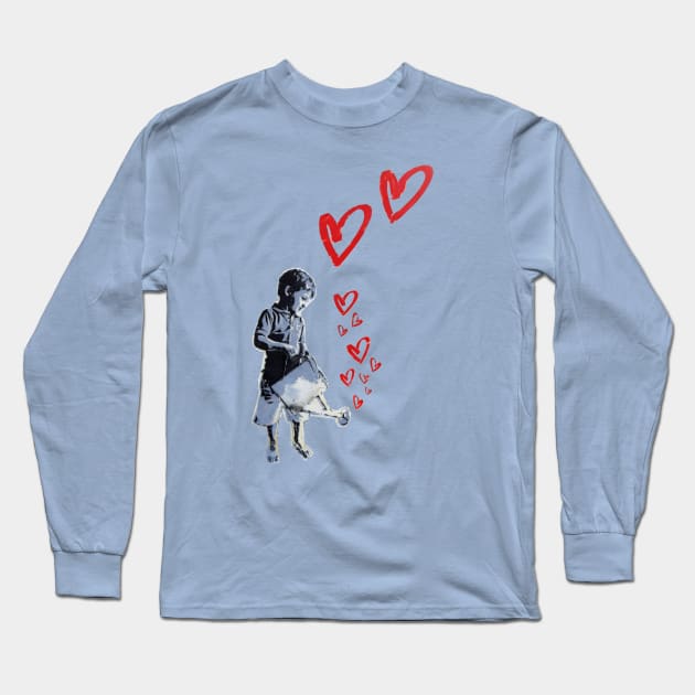 Banksy-style Urban Street Art: Child Love Long Sleeve T-Shirt by ThisOnAShirt